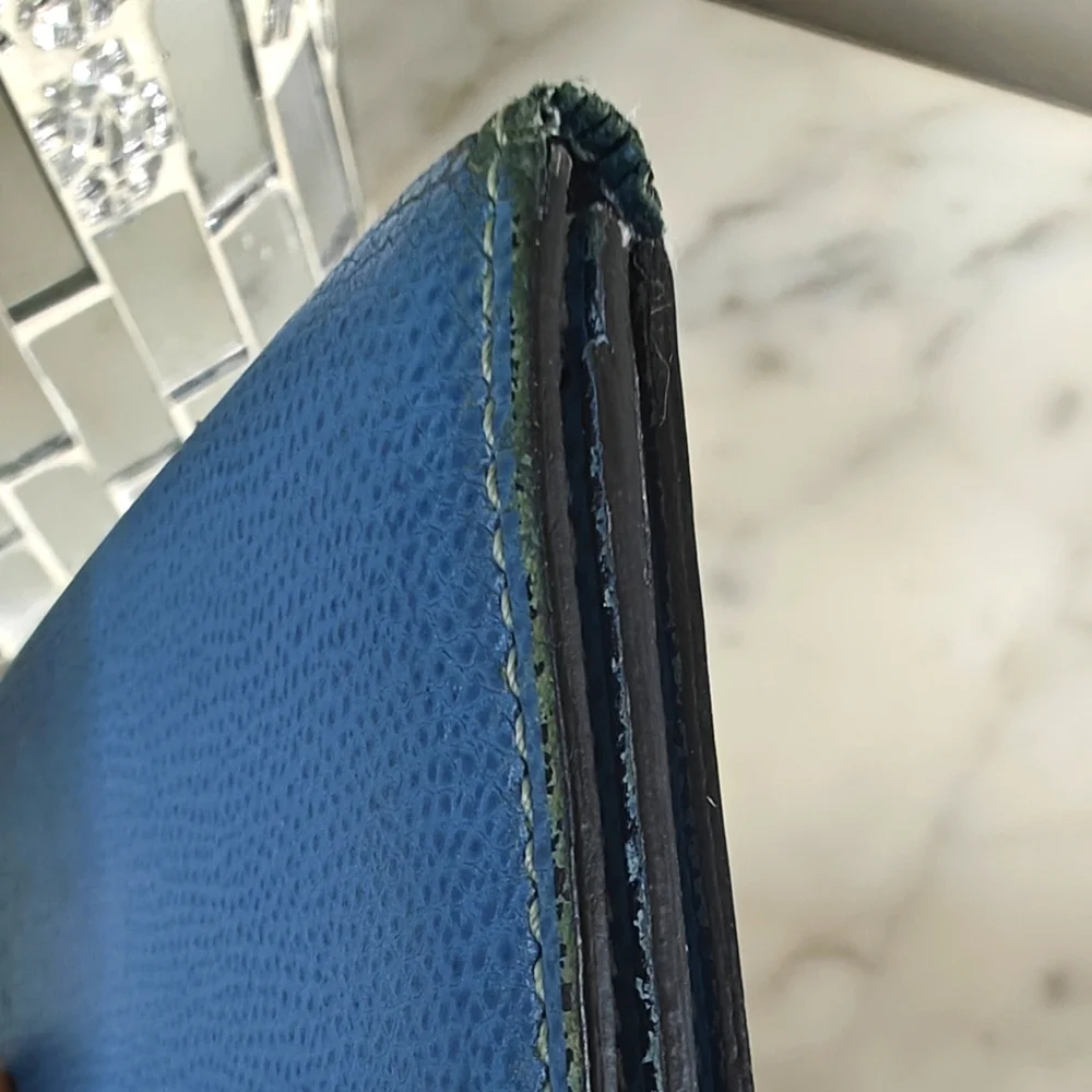 Valextra Onda Card Case In Cobalt Blue - Picture 8 of 13